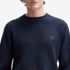 Fred Perry [Острый] Вафельный Вязаный Свитер - Темный Цвет Военно-Воздушных Сил Afpm2536507-738