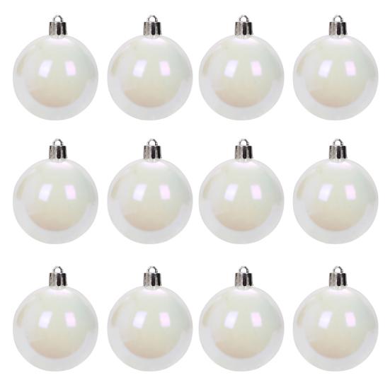 12/24/36Pcs 4CM Рождественский переливающийся шар Прозрачный небьющийся многоразовый DIY Праздничное украшение Рождественская елка Подвесной шар Орнамент Кулон Партия Фестиваль