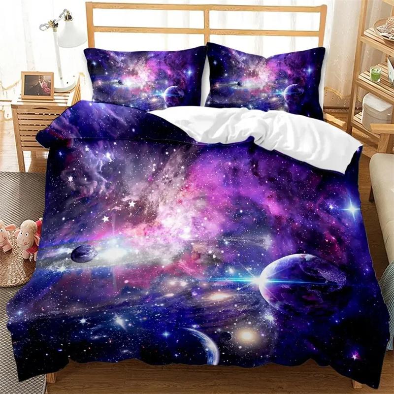 3D Printed Galaxy Duvet Cover Collection Bedding Sets Universe Outer Space Themed With Bed Linen King Queen Twin Size Boys Girls Adultse