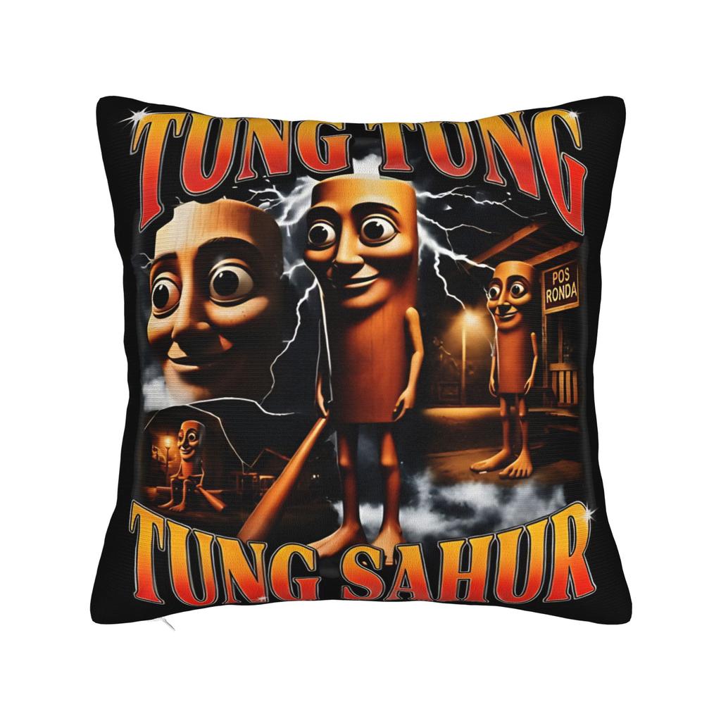 Pillow Case Tung Tung Tung Sahur John Pork Meme Brainrot Design  Pillow Cover For Office Car Home Decor Novelty Pillowcases