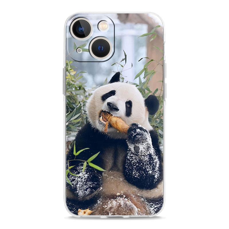 Чехол для телефона iPhone 15 14 13 12 Mini 11 Pro Max XS X XR 7 8 Plus прозрачный противоударный силиконовый чехол TPU Fubao panda