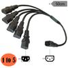 50cm IEC320 C14 To IEC320-C13 Power Splitter Adapter Cable 3 Terminals Male To Female Power Connector Cord Wire Black
