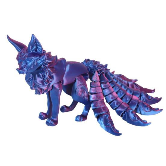 3D-печатная фигурка лисы с девятью хвостами и конечностями, фигурка животного, гибкая игрушка-фиджет для стола для снятия стресса