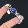 Natural Sodalite Gemstone Bangle Flower Adjustable 925 Sterling Silver Jewelry
