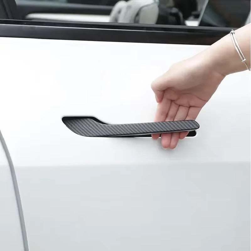 Наклейка на дверную ручку автомобиля для Tesla Model 3/3+ Model Y Juniper Защитная пленка для двери Накладка Паста ABS Модификационные аксессуары 4 шт.