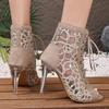 Fashion Fashion 2025 New Open Toe Women's Sandals Summer Lace-up Dress Sexy Sequins Plus Size Best Seller Comfortable Sandal Boots