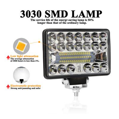 2 ШТ 144 Вт светодиодная балка LED LED Рабочий свет Бар Противотуманные фары 3030 LED 48SMD Для световой балки для грузовика 4x4 Автомобильные светодиодные фары Точечный рабочий свет