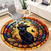 1PC Halloween Cat Chair Carpet for Office Non-Slip, Lightweight, Machine Washable Rug for Office, Sleeping, Room - Holiday Decor