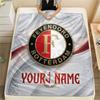 Custom Name Feyenoord2 Flannel Blanket, High quality Comfortable for All Seasons, Home Decor, Warmth and Comfort