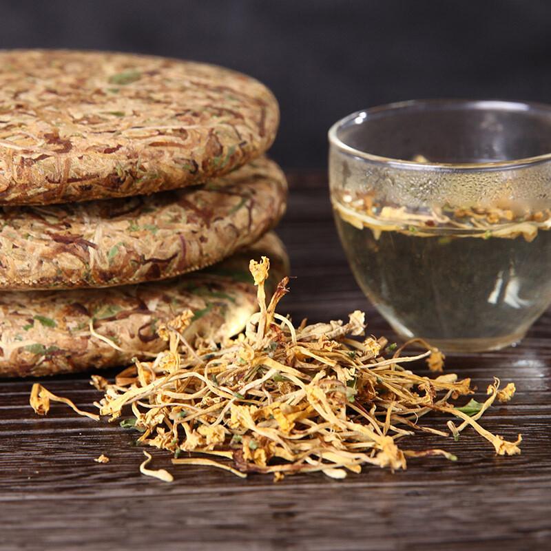 Premium Honeysuckle Tea Cake 200g Hand Pressed Blooming Flower Tea