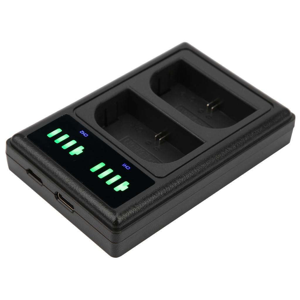 Micro TypeC Dual Port Camera Dual Display Dual Dock Charger for LPE6 E6N Camera Battery