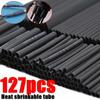 127Pcs Heat Shrink Tubing 2:1 Assortment Polyolefin Tube Car Cable Sleeving Wrap