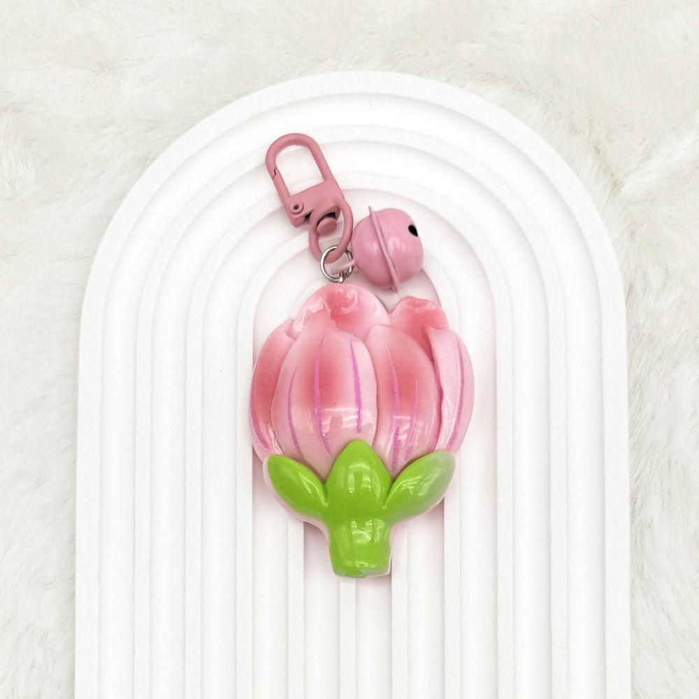 Подвеска в виде тюльпана с цветком персика, брелок для ключей от автомобиля в виде лотоса, модный брелок в виде цветка персика, подарки