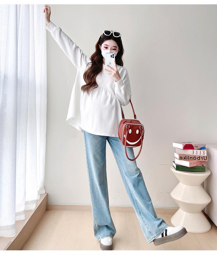 New Versatile Maternity Sweatshirt - Loose Casual Long Sleeve, Age-Reducing Autumn/Winter Women's Top