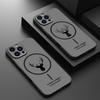 For iPhone 16 15 Pro Max 14 13 12 11 Phone Case Deer Print for Magsafe Matte Clear Soft Edge Shockproof Wireless Charge Magnetic Hard PC Back Cover