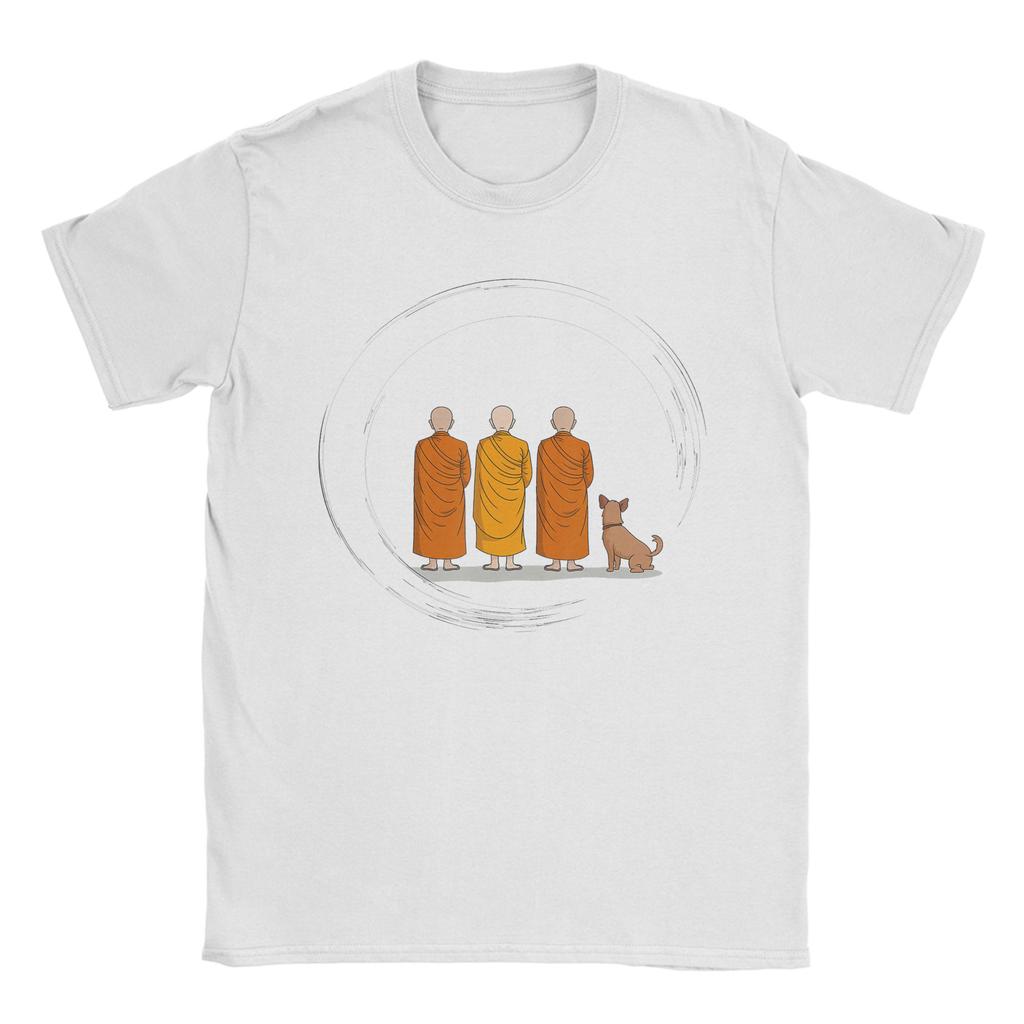 Unisexs TShirts Peace Walking Monks Minimalist Zen Art Fashion Pure Cotton Tees Short Sleeve  T Shirts Crewneck Tops Party