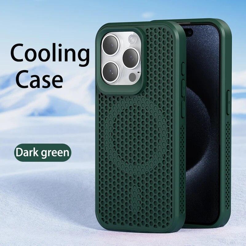 Cooling Heat Dissipation For Magsafe Magnetic Phone Case For iPhone 16 14 15 13 12 11 Pro Max 16 Plus Breathable Grid Hard Cover