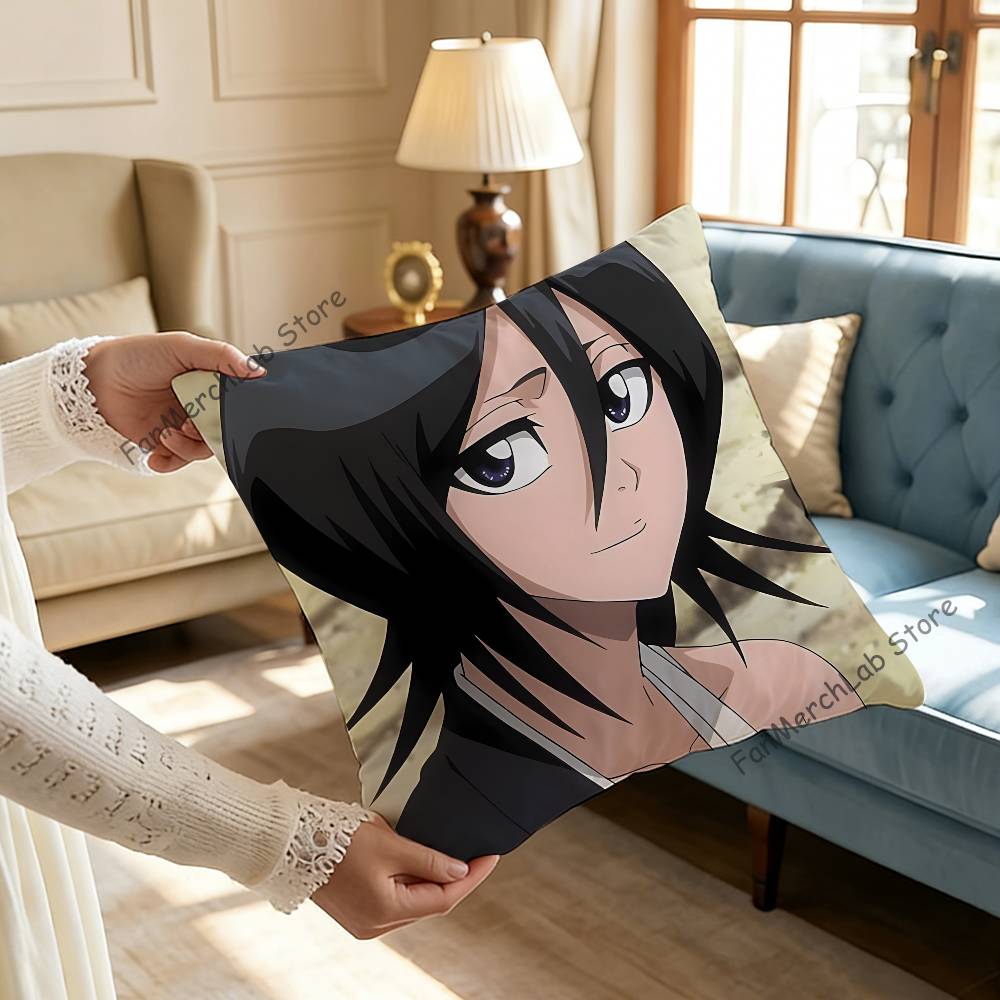 RRukia AnimeE KuchikiS Pillow Case For Sofa Decor Car Office Room Printing Cushion Cover Decorations and Protector