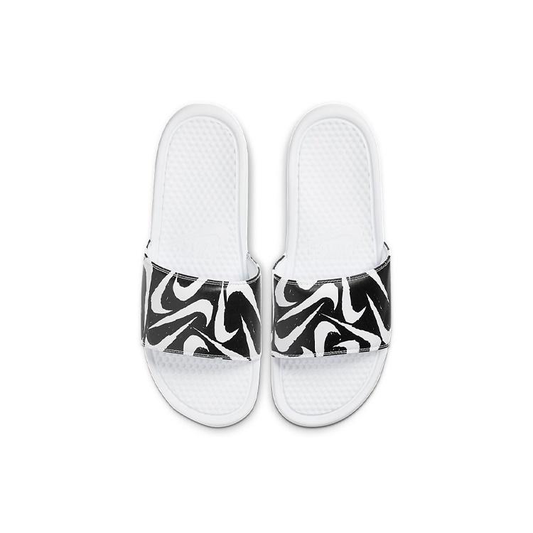 Nike Шлепанцы Benassi JDI Print 'White Black Swoosh' Мужские 631261-106