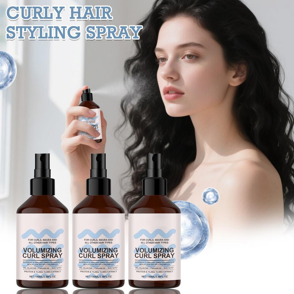 Curl Volumizing Spray Styling Spray Adds Volume And Curves Long-lasting Hold Increases Elasticity,100ml