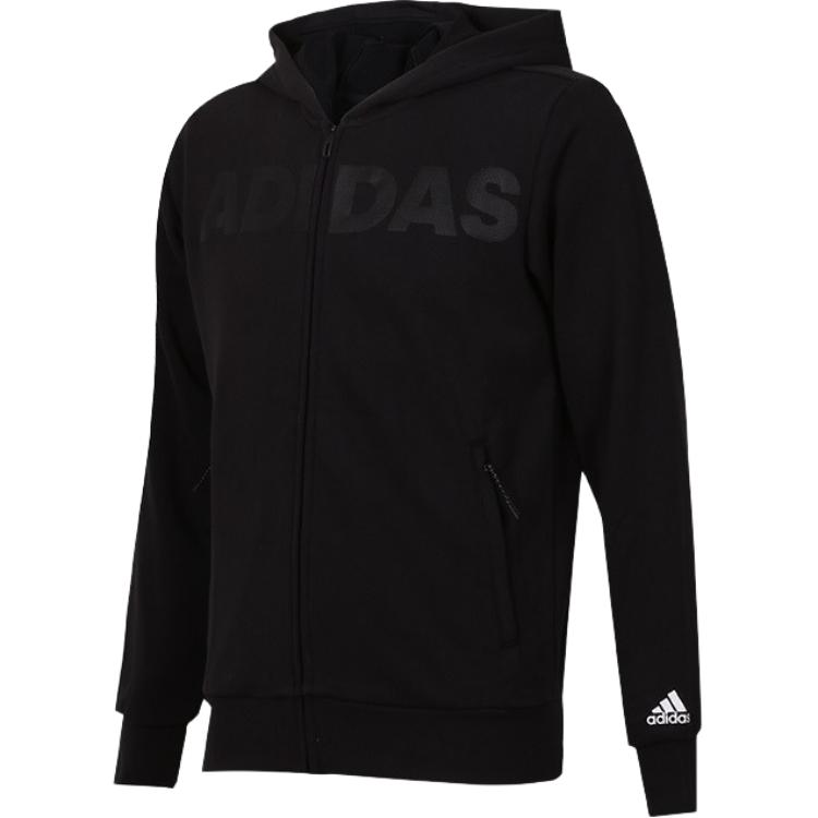 Adidas Вязаная куртка с капюшоном, удобная, с длинным рукавом, мужские куртки, черная, CX4958