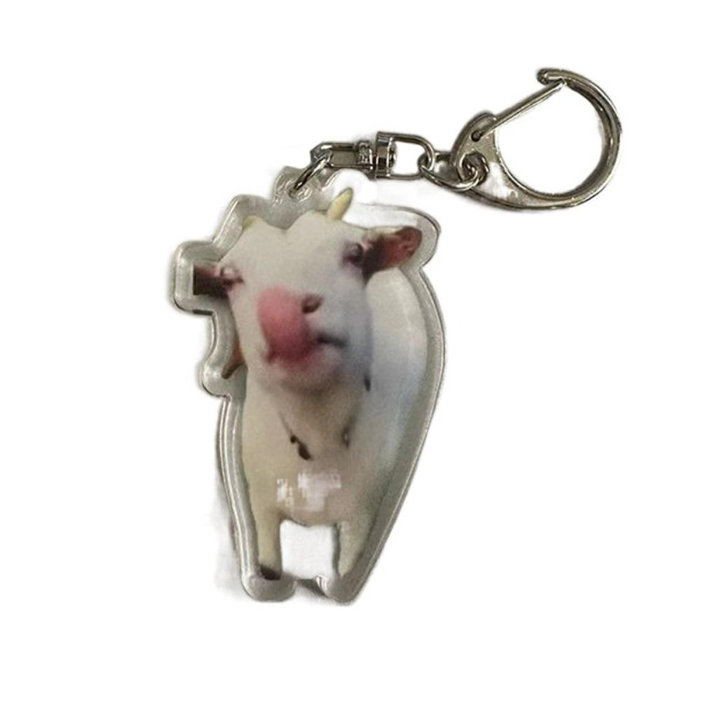 Huh Cat Rambling Goat Keychain Cat Pendant Confused Cat Memes Key Chain Backpack Pendant