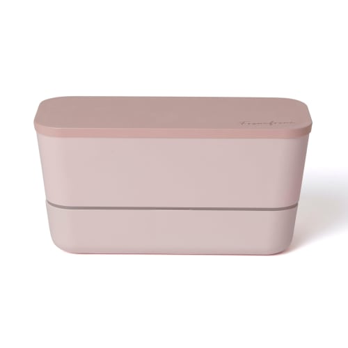 Francfranc logo lunch box, 2-tier, pink, dishwasher safe, with dividers