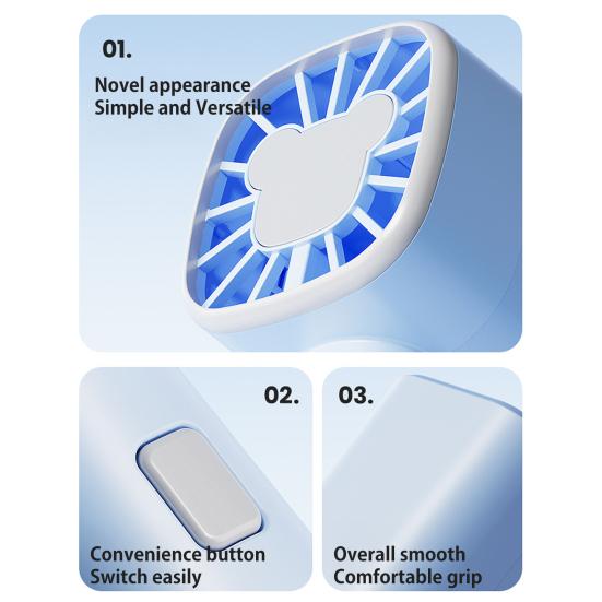 Портативный ручной вентилятор, небольшой охлаждающий вентилятор, 3 скорости, мощный поток воздуха, тихая работа, зарядка через USB, мини-вентилятор, охладитель воздуха