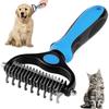 Grooming Rake - Dog and Cat Brush - Rounded Teeth - Removes Hair - For Medium Animals