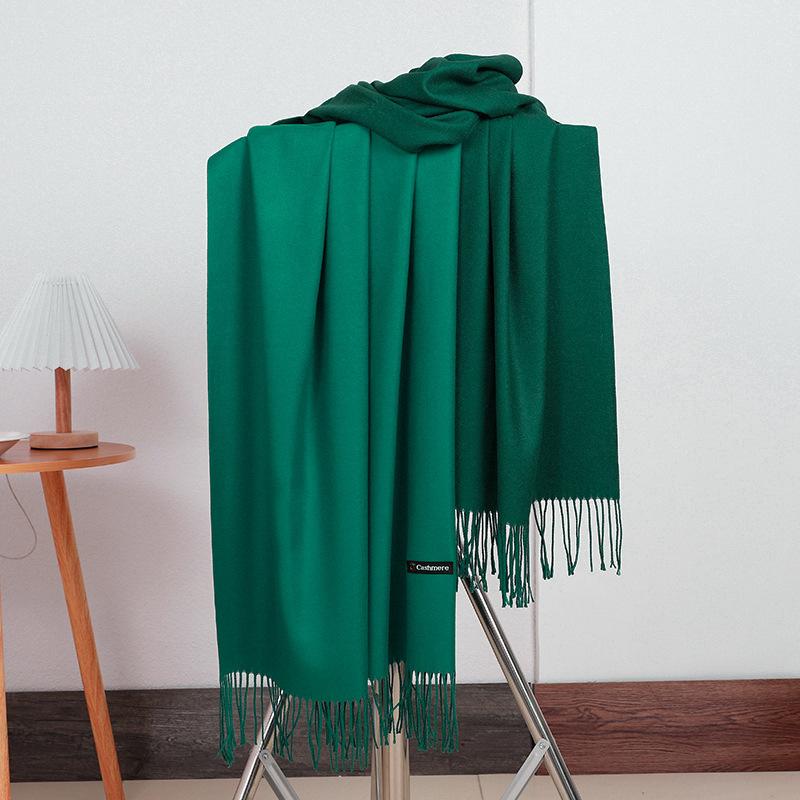 Women'S Thick Warm Solid Color Scarf Autumn And Winter New Style Cashmere Scarf Versatile Wool Scarf