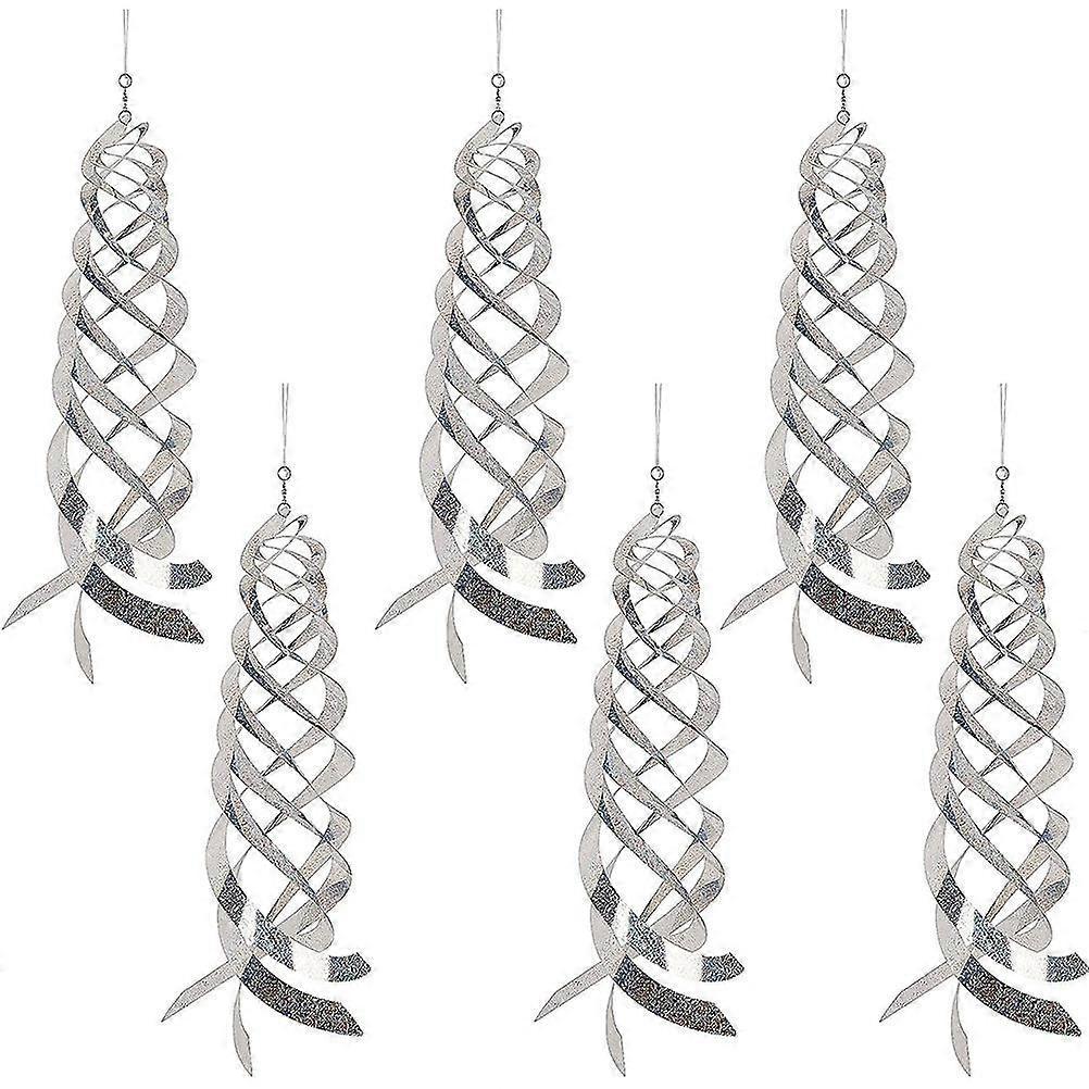 6Pcs Bird Repellent Spiral Reflectors Bird Deterrent Reflective Wind Spiral for Garden Fences