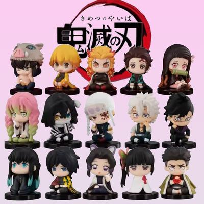 Игрушка аниме-фигурка Demon Slayer - Kimetsu No Yaiba Q версия - Сидящий Тандзиро Нидози Иноске Зеницу PVD Фигурка Модель Кукла Подарок
