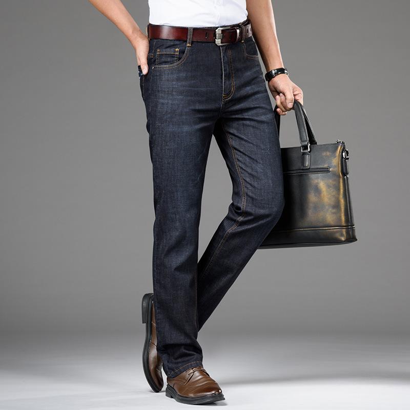 High Waisted Drape Denim Men's Jeans Men's Thin Business Attire