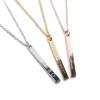 Customized Vertical Name Cube Bar Necklace Personalized Engraved Gold Necklaces For Women Men Jewelry Christmas Graduation Gifts