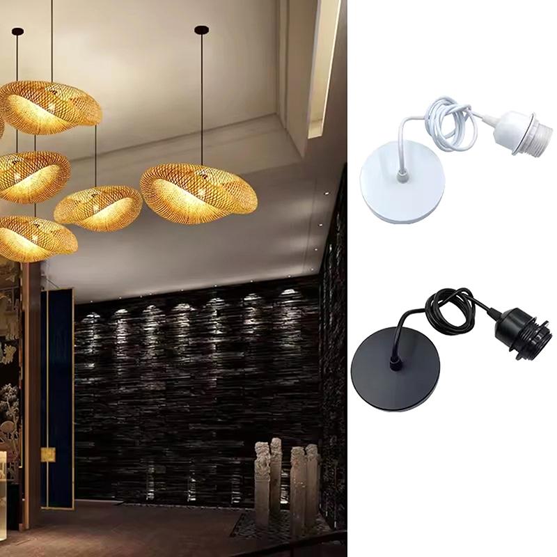 Черный/белый E27 подвесной патрон лампы с 0,5/0,8/1,2/2 м подвесной провод потолочный патрон лампы цоколь для люстры