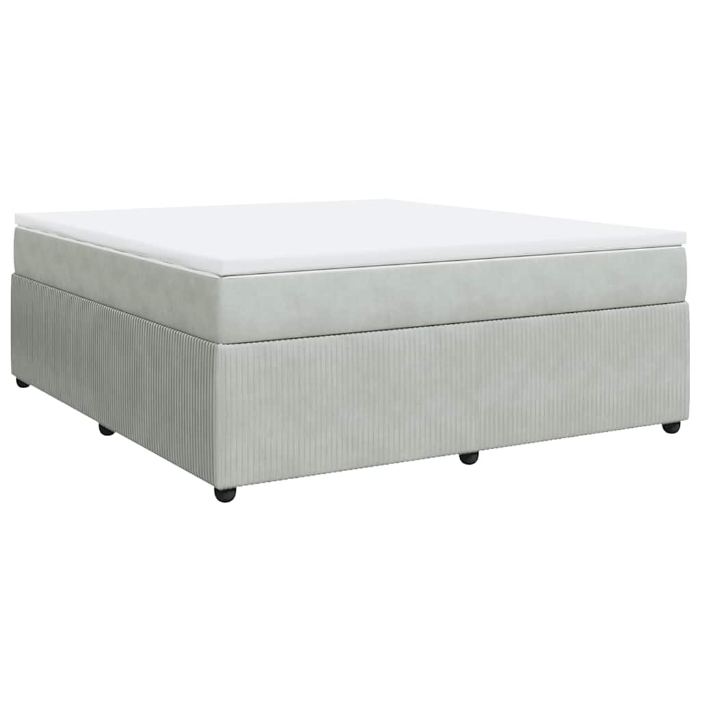 Box Spring Bed with Mattress Light Grey 180x200 cm Velvet