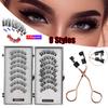 Natural Long Easily Apply Magnetic Eyelashes No Glue Needed Eyelashes With Applicatore Five Magnets