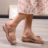 2024 Summer Women's Slippers Large Size Women's Shoes Retro Roman Sandals Women's Casual Wedge Sandals Thick-soled Slippers