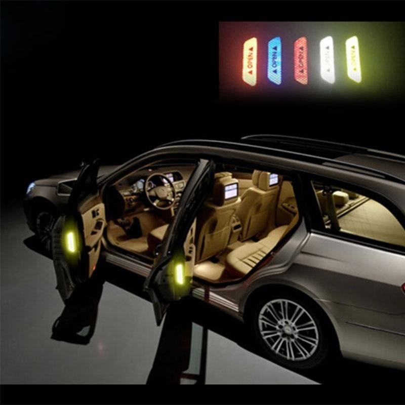 4 шт., универсальный предупреждающий знак, светоотражающая лента, наклейка на дверь автомобиля, наклейки, безопасность автомобиля, ночной отражатель