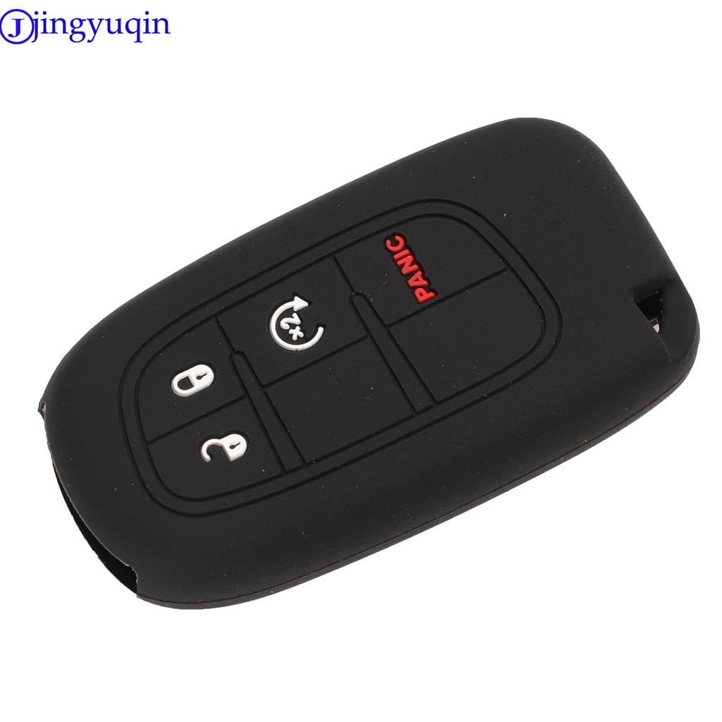 Силиконовый чехол для дистанционного ключа от машины jingyuqin для зарядного устройства Dodge Journey для Jeep Renegade Grand Cherokee для Chrysler 200 300 Smart Key