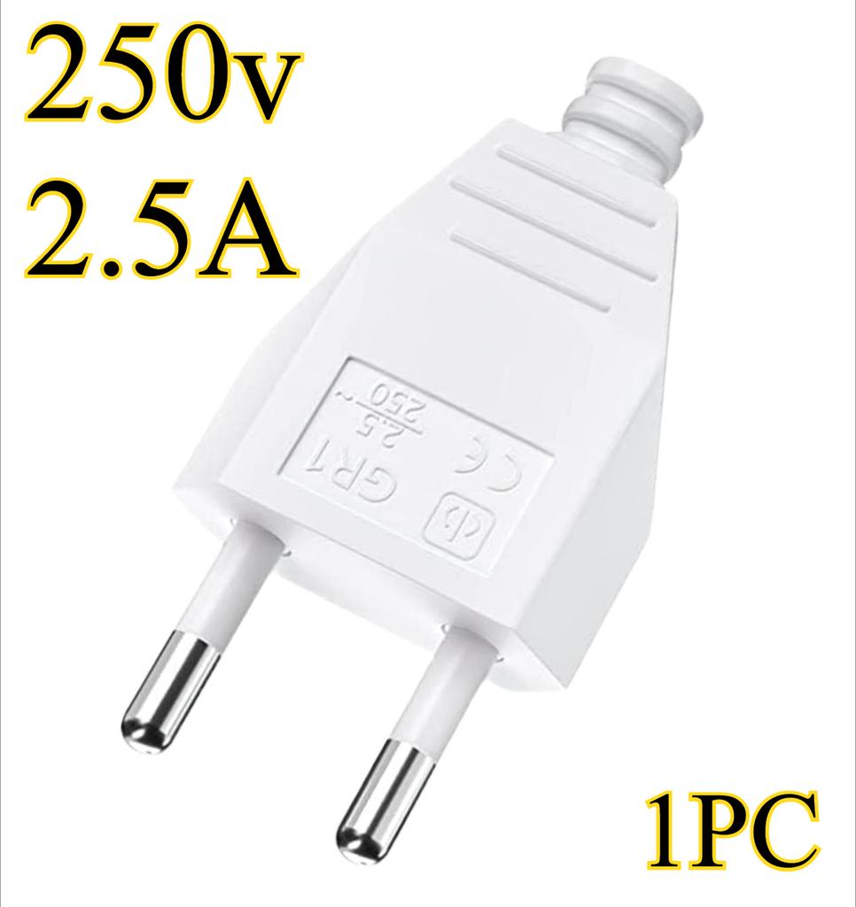 250V 16A Assembly EU Schuko Plug Rewireable Male Connector 4.8mm Pin for Power Cord