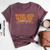 When God Made Me He Grinned and Said Print Tshirt For Women Christian Tshirt Summer Fashion Casual Tshirts Short Sleeve Tops