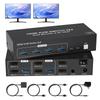 4K HDMI KVM-переключатель 2 монитора 2 компьютера Поддержка двойного монитора 4K@60Hz KVM-переключатель 2 ПК Расширенный дисплей 2 порта для совместного использования 4 USB 3.0 концентратора Клавиатура Мышь De