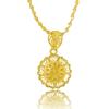 Fashion 24K Electroplated Plating Gold Necklace Round Flower Pendant Necklace for Women Wedding Jewelry Gifts