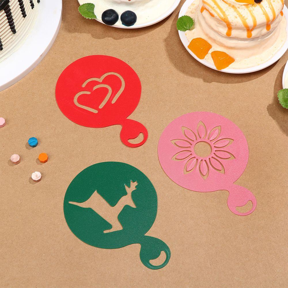 Plastic Coffeeware Pastry Tools Cookies Mould Fancy Drawing Mold Biscuit Mold Coffee Stencil