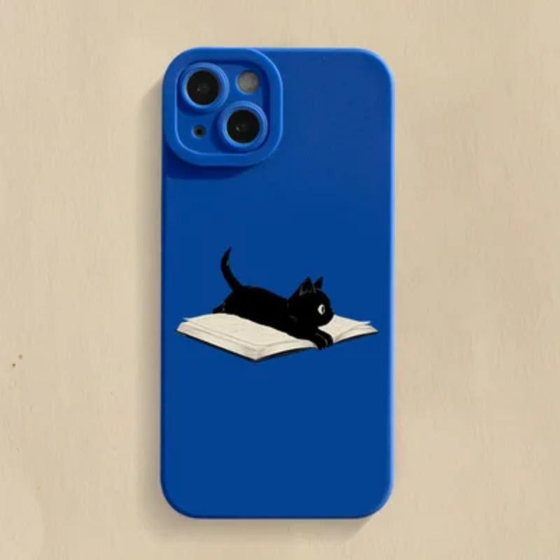 Мультяшный чехол для телефона из силикона с озорным котом для iPhone 16 15 14 13 12 11 Pro Max X XR XS 7 8 Plus SE 2020, ударопрочная задняя крышка