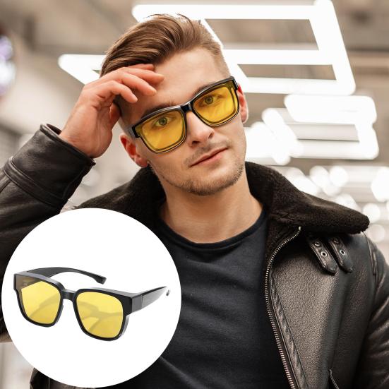 Anti Glared Polarized Sunglasses Over Glasses Night Vision Glasses Nighttime Driving Glasses UV400 Protection Wraparound Sunglasses
