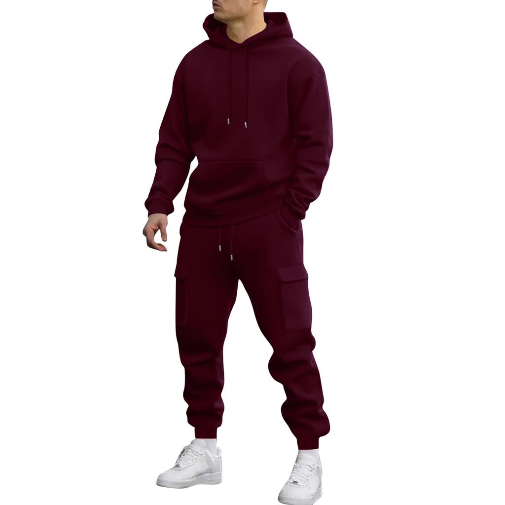 Men's Sweatshirt Suit Men's Solid Color Casual Sports Suit Sweatshirt Suit