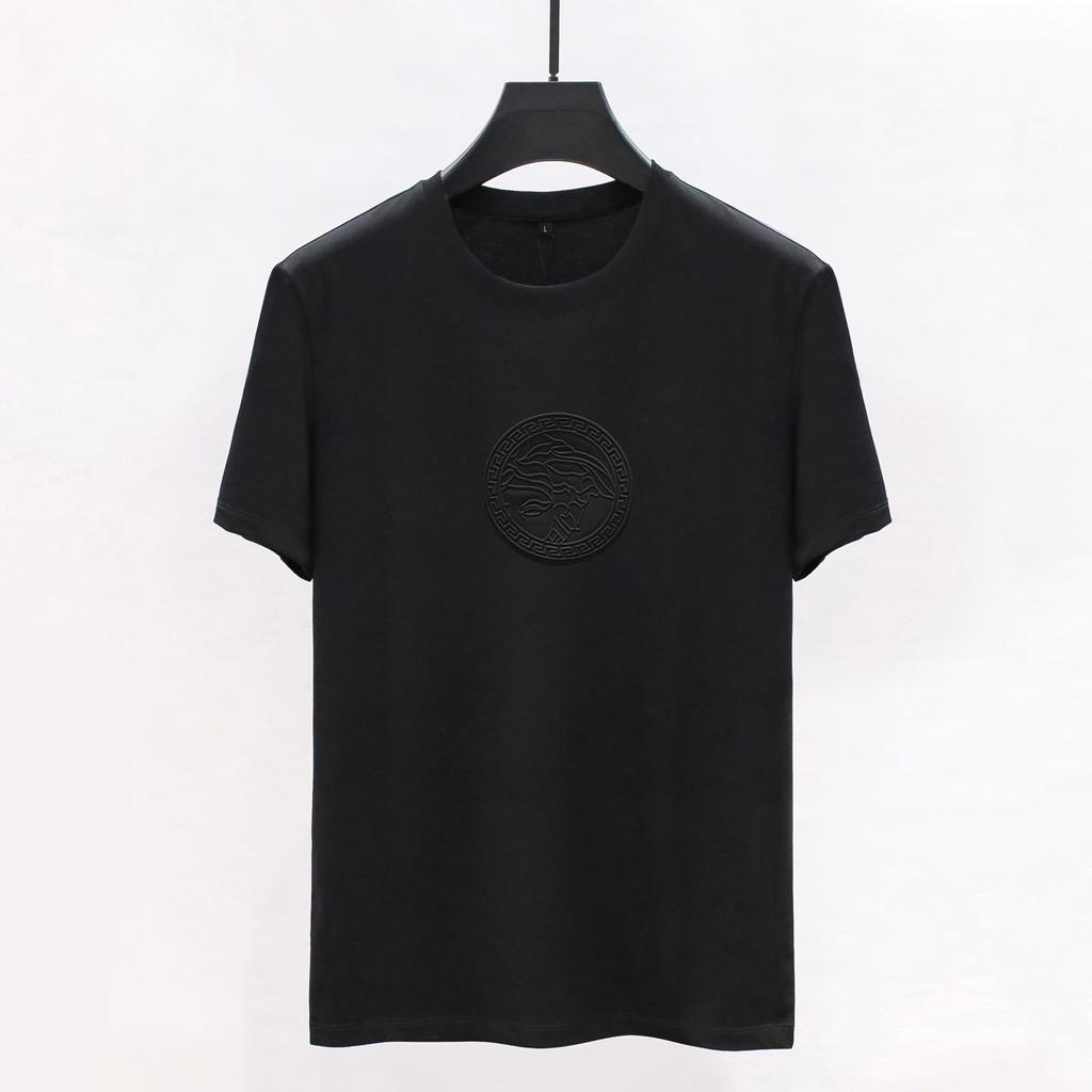 Spring Summer Menswear Soft Silk Men's round-Neck Short-Sleeved T-shirt
