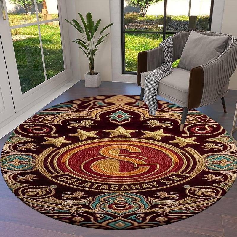 Круглый ковер Galatasaray S, Ковер для гостиной, спальни, дивана, игровой комнаты, Декор, Нескользящий коврик для пола